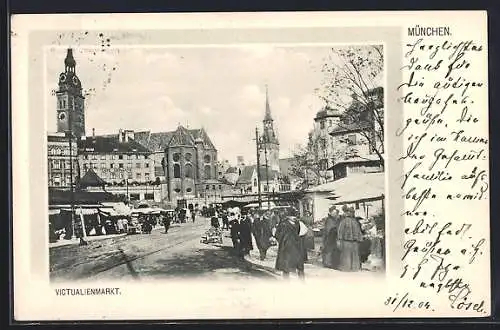 AK München, Auf dem Victualienmarkt