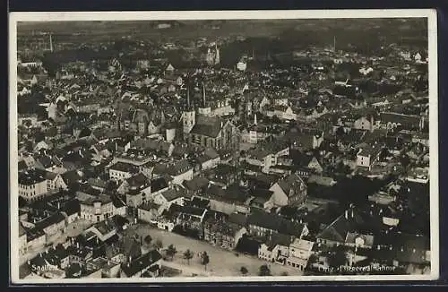 AK Saalfeld / Saale, Stadtansicht vom Flugzeug aus