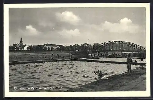 AK Rinteln, Freibad und Weserbrücke