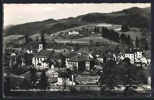 AK Kindberg im Mürztal, Teilansicht aus der Vogelschau