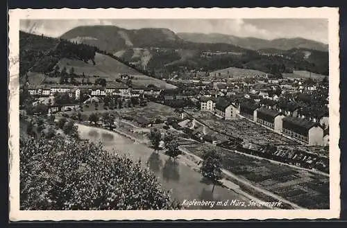 AK Kapfenberg m. d. Mürz, Ortsansicht mit Fluss