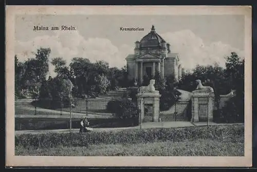 AK Mainz a. Rhein, Krematorium mit Anlagen