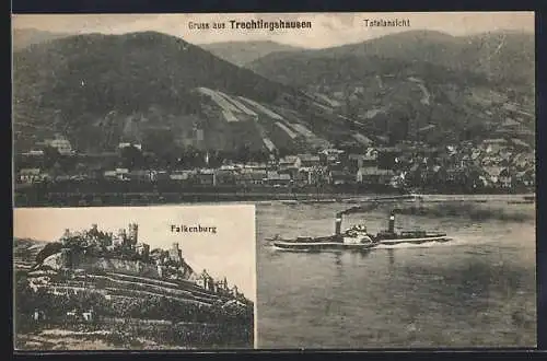 AK Trechtingshausen, Gesamtansicht, Falkenburg