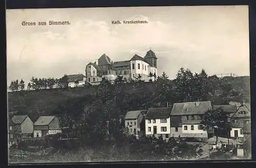 AK Simmern / Hunsrück, Blick zum katholischen Krankenhaus