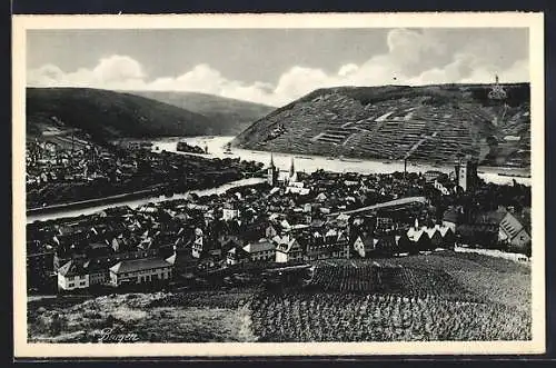 AK Bingen / Rhein, Ortsansicht mit Flusspartie