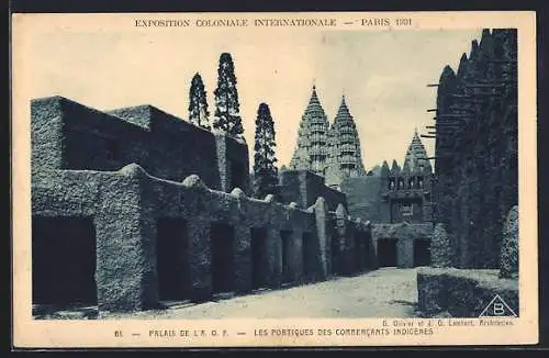 AK Paris, Exposition Coloniale Int. 1931, Les Portiques des Commercants Indigenes