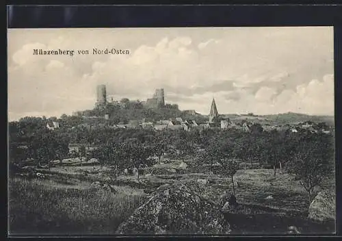 AK Münzenberg / Wetterau, Gesamtansicht von Nord-Osten