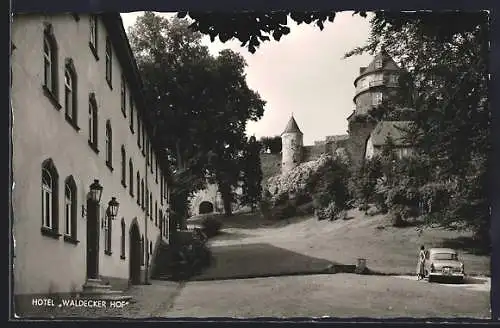 AK Diez, Hotel Waldecker Hof mit Blick zur alten Schlosswache