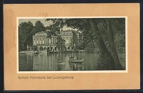 AK Ludwigsburg, Schloss Monrepos mit Ruderboot