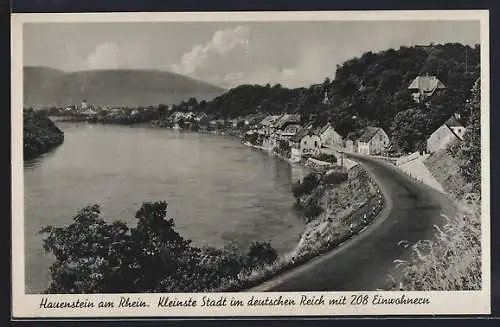 AK Hauenstein am Rhein, Uferpartie mit Landstrasse