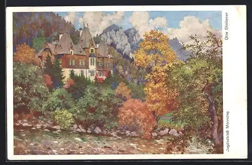 Künstler-AK Otto Stoitzner: Mürzsteg, Blick zum Jagdschloss