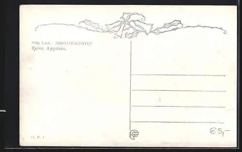 Künstler-AK Fritz Lach: Ruine Aggstein