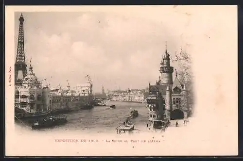 AK Paris, Exposition de 1900, La Seine au Pont de l`Alma, Ausstellung