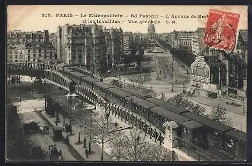 AK Paris, Le Metropolitain, Boulevard Pasteur, U-Bahnhof