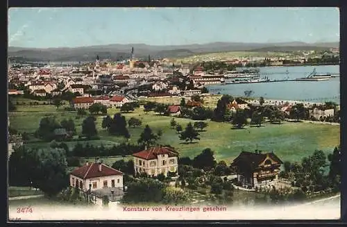 AK Konstanz, Ortsansicht von Kreuzlingen aus