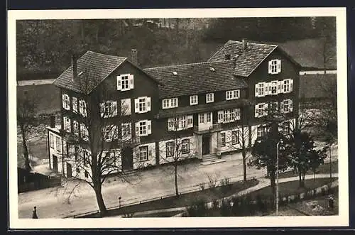 AK Schiltach, Bahnhof-Hotel Schiltach aus der Vogelschau