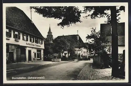 AK Dornstetten /Schwarzwald, Strassenpartie mit Gottlob Trück Buchbinder