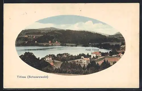 Präge-AK Titisee /Schwarzwald, Ortsansicht mit Hotel Titisee von Reinhard Wolf