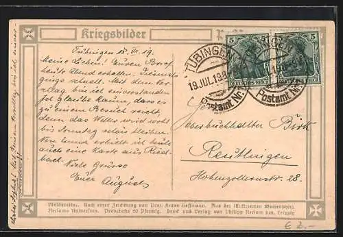 Künstler-AK Anton Hoffmann - München: Soldat in Uniform auf seinem Pferd