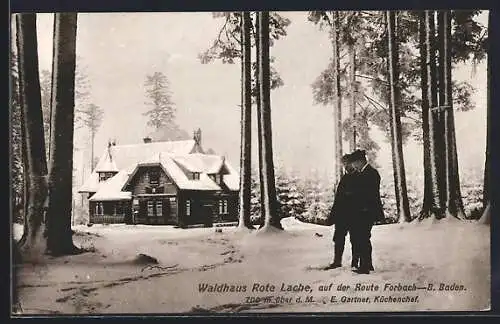 AK Forbach, Waldhaus Rote Lache im Winter