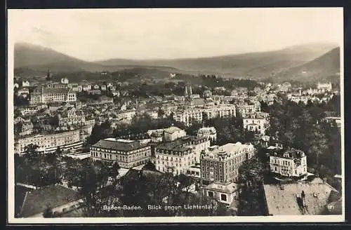 AK Baden-Baden, Blick gegen Lichtental zur Ortschaft, Totale