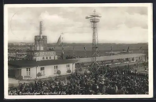 AK Berlin, Gebäude des Zentralflughafens Tempelhofer Feld