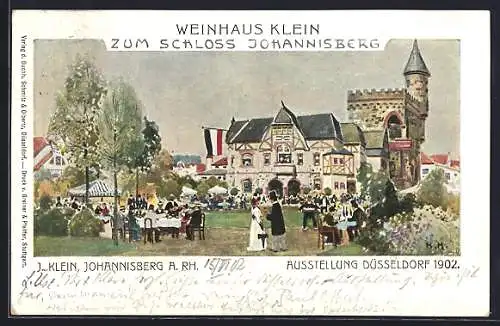 Künstler-AK Düsseldorf, Ausstellung 1902, Gasthaus Weinhaus Klein Zum Schloss Johannisberg