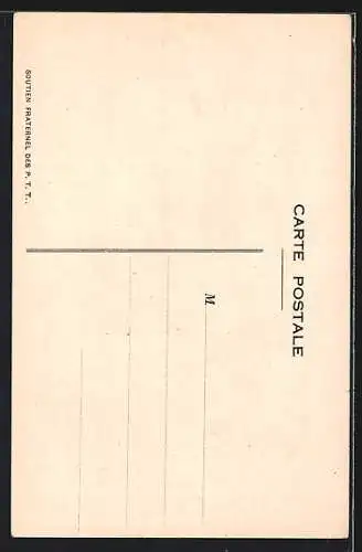 Künstler-AK sign. Cheval: Armer Mann in der Bank