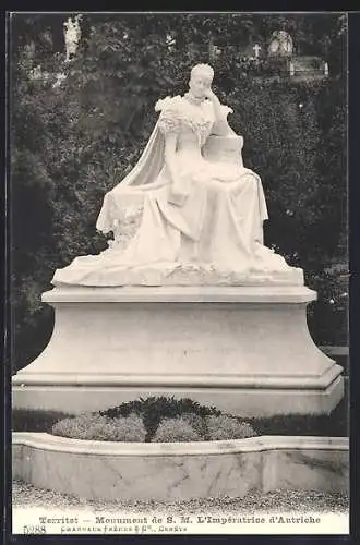 AK Territet, Monument der Kaiserin von Österreich, Sissi