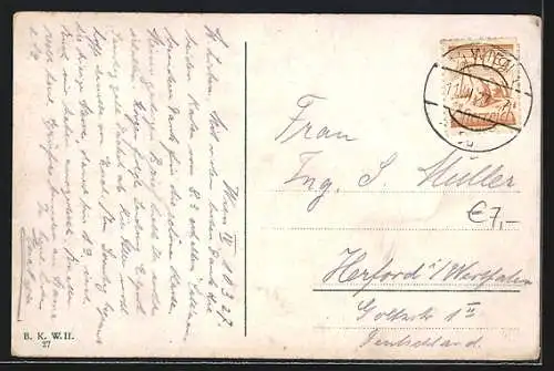 AK Wien, Hohe Warte mit Strassenbahn