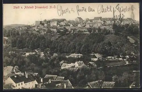 AK Drosendorf /N.-Ö., Blick auf Stadt und Altstadt