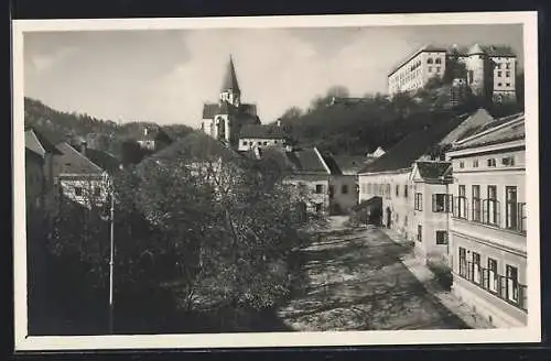 AK Murau /Steiermark, Ortspartie mit Blick zur Kirche