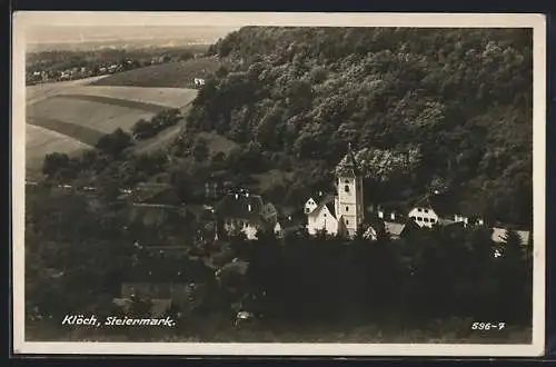 AK Klöch /Steiermark, Ortsansicht vom Berg aus