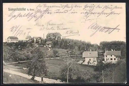 AK Lassnitzhöhe b. Graz, Ortsansicht auf dem Berg