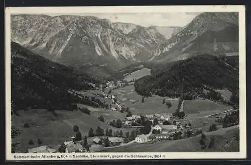 AK Altenberg /Steiermark, Ortsansicht gegen die Schneealpe