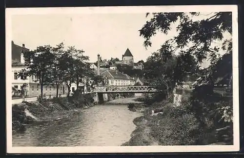 AK Krems a. d. Donau, Ortspartie am Fluss