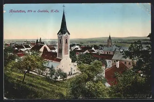 AK Amstetten /N.-Oe., Ortsansicht mit der Kirche