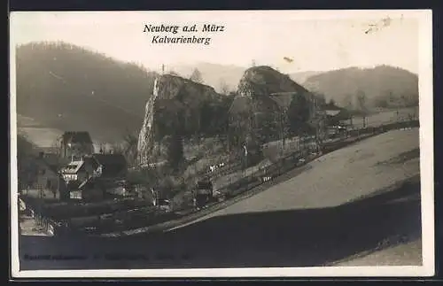 AK Neuberg a. d. Mürz, Kalvarienberg, Ortsansicht