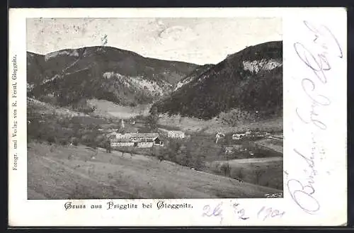 AK Prigglitz, Ortsansicht aus der Vogelschau