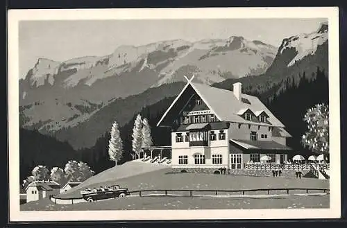 AK Edlach, Alpenhotel-Pension Knappenhof, Bes. H. Kronich