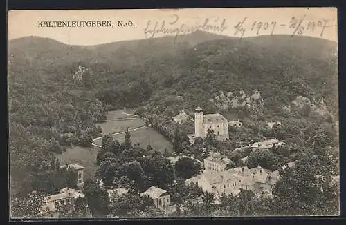 AK Kaltenleutgeben, Ortsansicht aus der Vogelschau