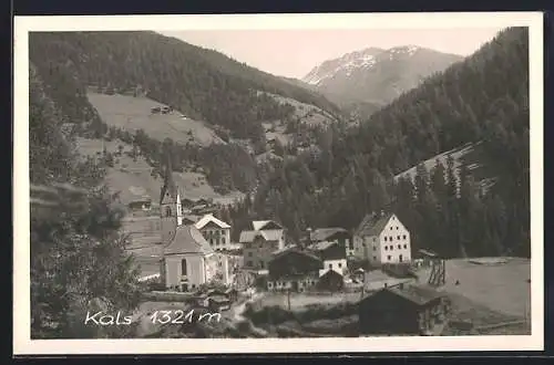 AK Kals, Ortsansicht mit Umgebung aus der Vogelschau