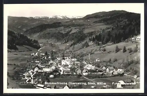 AK Oberzeiring, Gesamtansicht mit Blick in die Berge