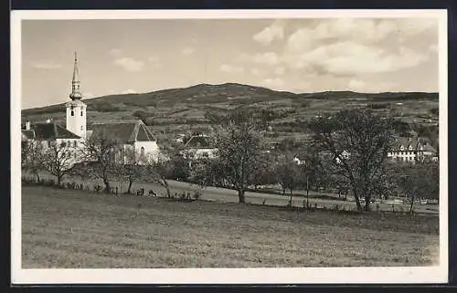 AK Dechantskirchen /Oststeiermark, Ortspanorama mit Kirche von einem Feld aus