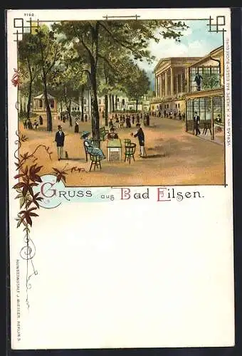 Lithographie Bad Eilsen, Platz im Kurort