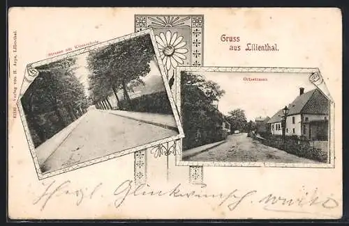 AK Lilienthal / Bremen, Strasse am Klosterholz, Ortsstrasse