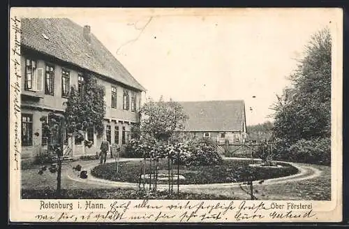 AK Rotenburg i. Hann., Ober Försterei mit Garten