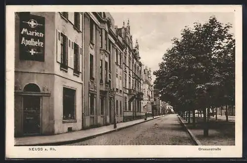 AK Neuss a. Rh., Drususstrasse an der Marien-Apotheke