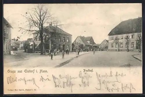 AK Ebstorf i. Hann., Posthof mit Hotel Altes Posthaus