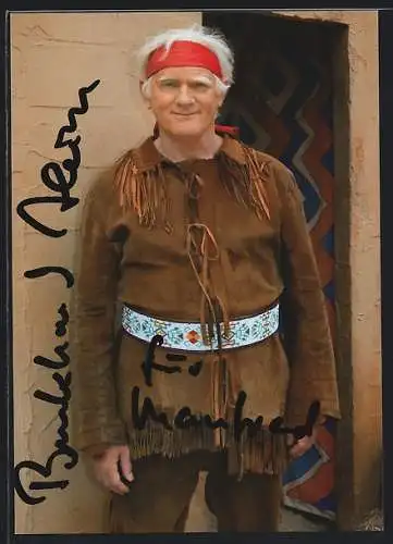 AK Bad Segeberg, Karl-May-Spiele 2007, Winnetou I, Burkhard Heim als Klekih-petra / Shemeneto, Autograph